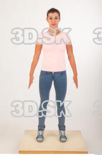 Whole body pink t shirt blue jeans of Oxana …